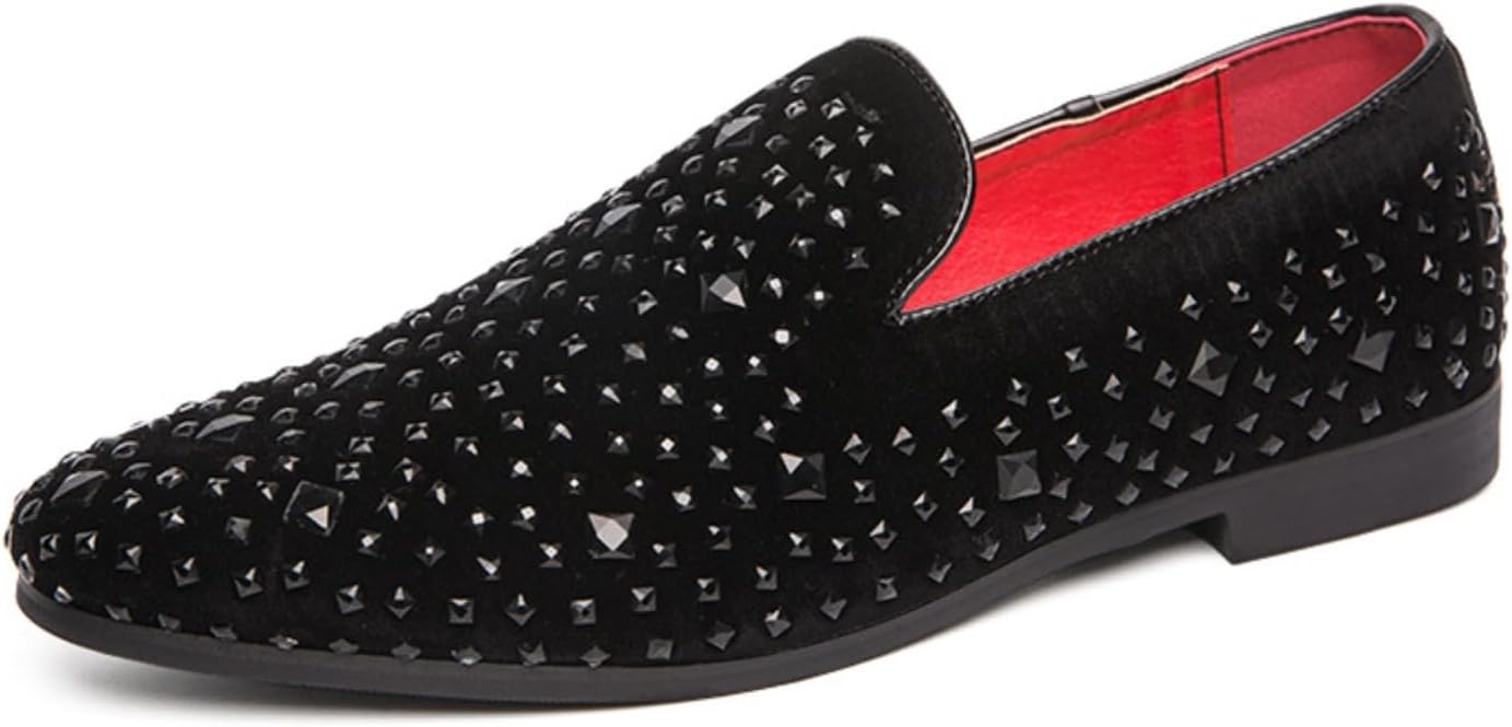 Мужские лоферы Foapts с заклепками из страз, слипоны из искусственной кожи, туфли с острым носком для официального и повседневного ношения, черный
Мужские лоферы Foapts с заклепками из страз, слипоны из искусственной кожи, туфли с острым носком для официального и повседневного ношения, черный