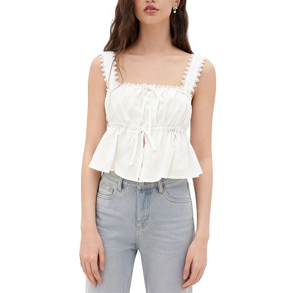 Женский кружевной топ-ками с кулиской, укороченный Clearflower, White
Женский кружевной топ-ками с кулиской, укороченный Clearflower, White