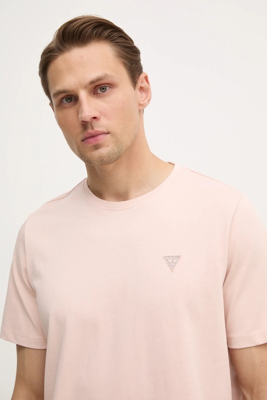 Хлопковая футболка Guess, розовый 
Хлопковая футболка Guess, розовый