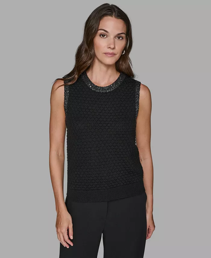 Женский вязаный свитер с фактурным узором Karl Lagerfeld Paris, черный
Женский вязаный свитер с фактурным узором Karl Lagerfeld Paris, черный