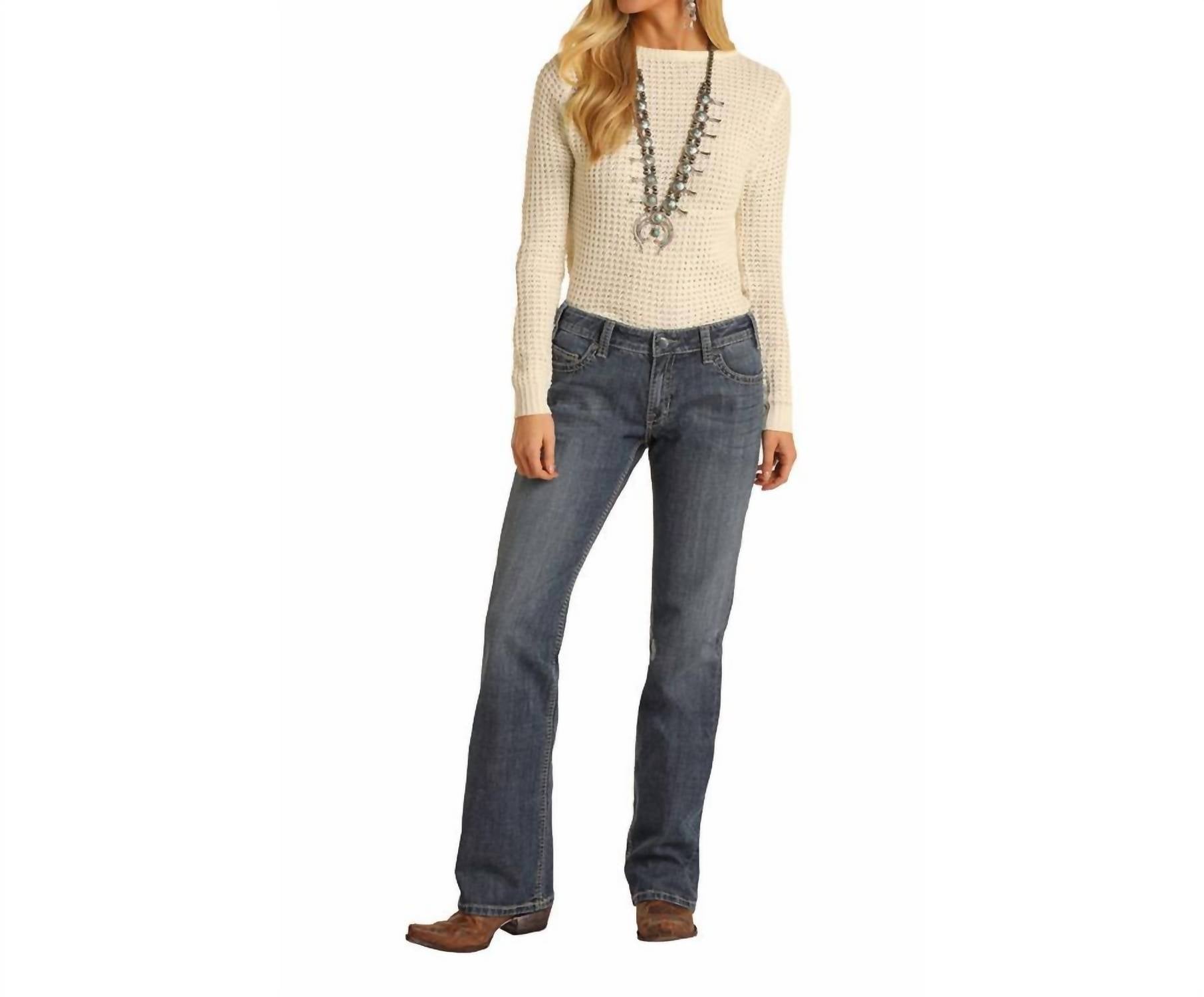 Свободные прямые джинсы-бойфренды средней потертости Rock & Roll Denim, цвет medium wash
Свободные прямые джинсы-бойфренды средней потертости Rock & Roll Denim, цвет medium wash