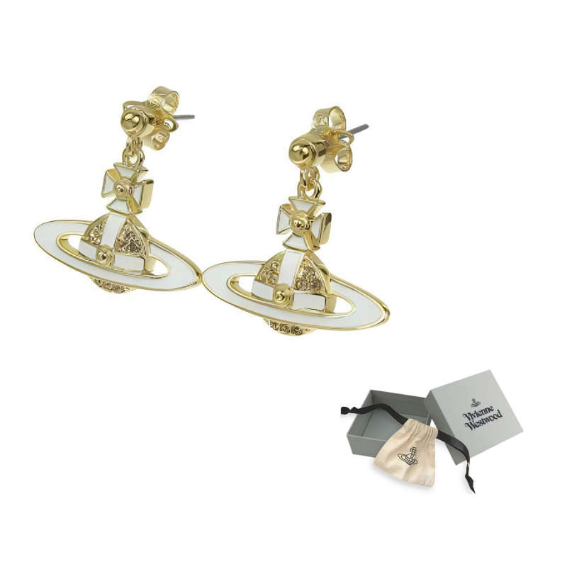 Vivienne Westwood Латунные подвесные серьги-гвоздики Women's Gold/White
Vivienne Westwood Латунные подвесные серьги-гвоздики Women's Gold/White