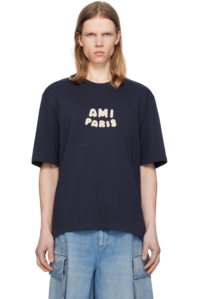 Хлопковая футболка с нашивкой 'ami paris' Ami Paris, синий
Хлопковая футболка с нашивкой 'ami paris' Ami Paris, синий