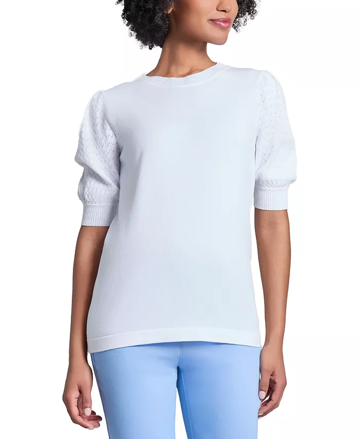 Женский свитер с круглым вырезом и рукавами-фонариками Jones New York, белый
Женский свитер с круглым вырезом и рукавами-фонариками Jones New York, белый