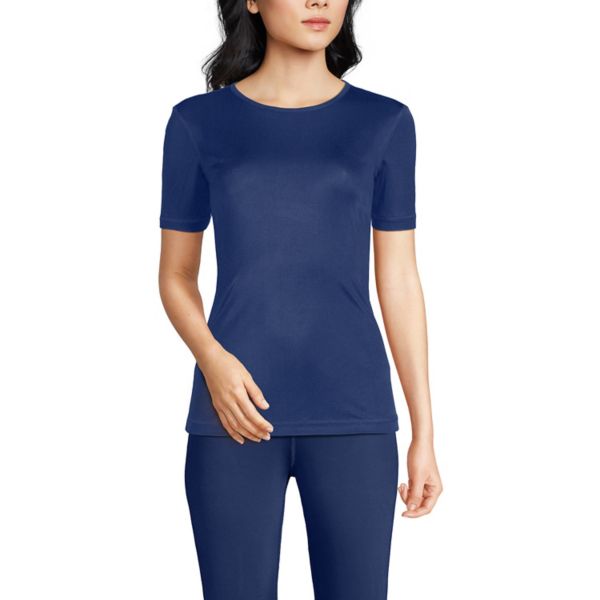 Женская шелковая термопижама с коротким рукавом и круглым вырезом Lands' End, синий
Женская шелковая термопижама с коротким рукавом и круглым вырезом Lands' End, синий