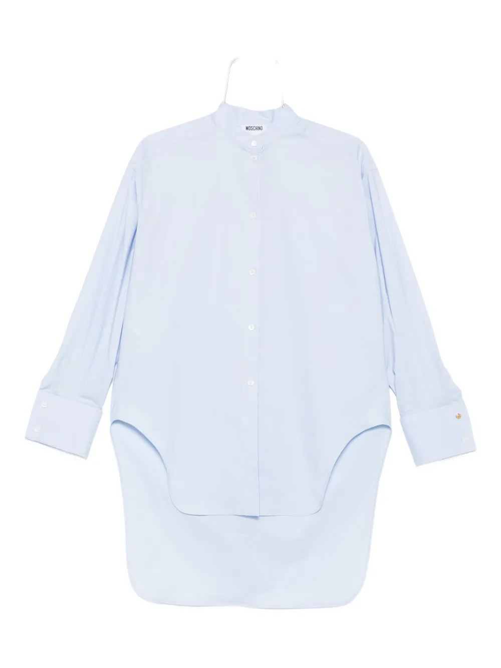 Рубашка с воротником-стойкой и закругленным подолом Moschino, синий
Рубашка с воротником-стойкой и закругленным подолом Moschino, синий
