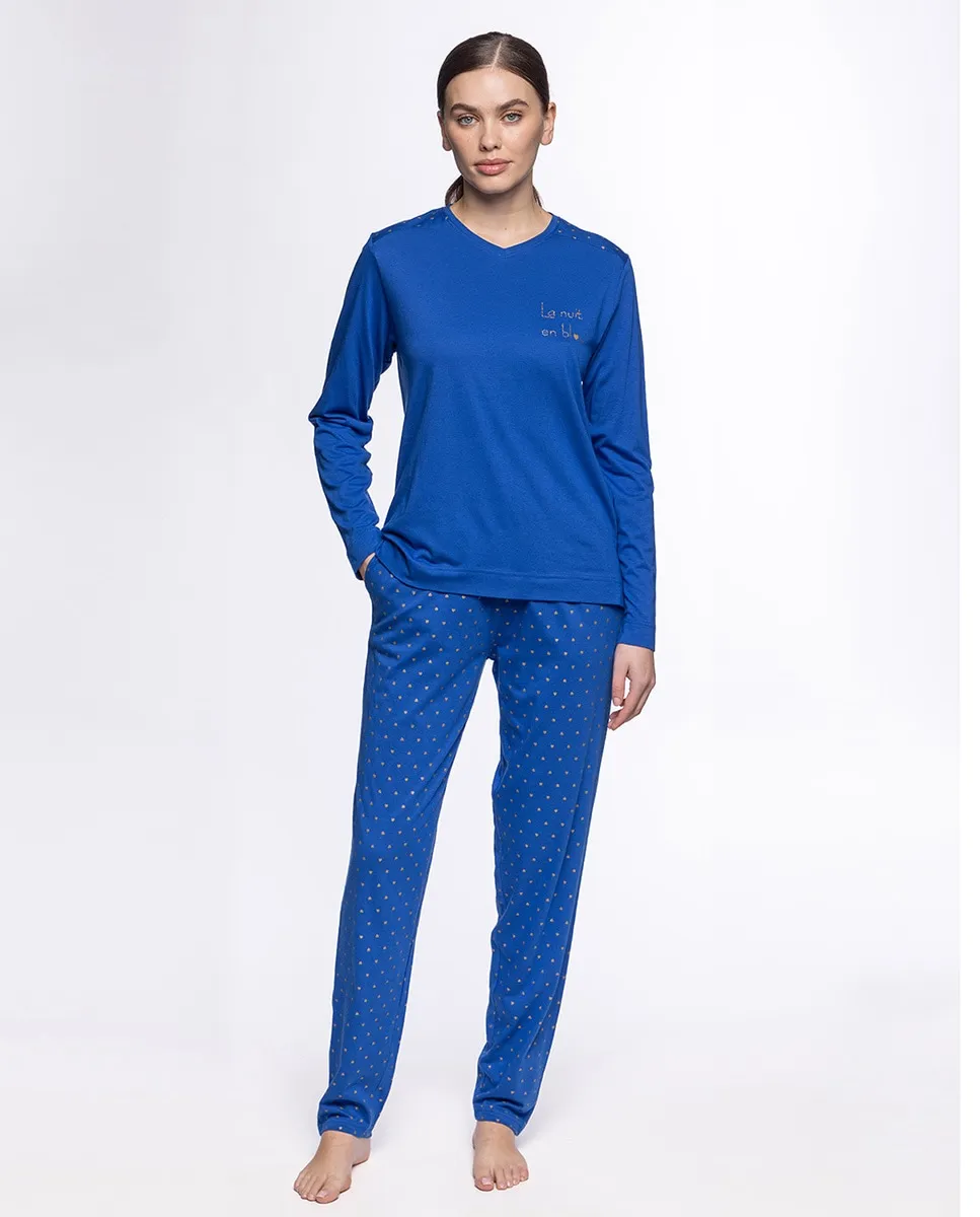 Женская пижама из бамбука и хлопка, длинная Punto Blanco, синий
Женская пижама из бамбука и хлопка, длинная Punto Blanco, синий