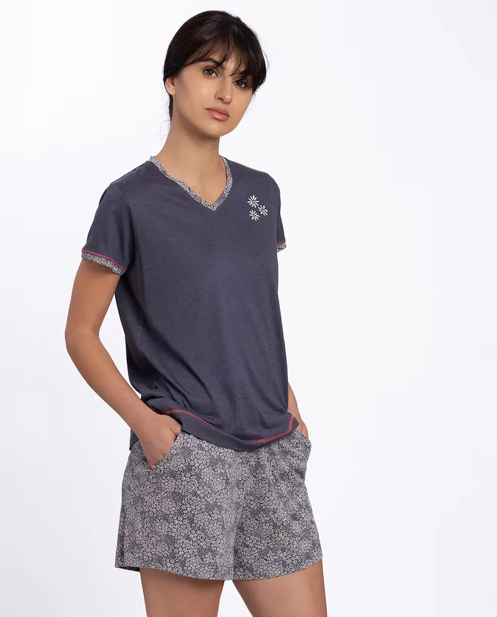 Женская короткая пижама из бамбука с принтом Punto Blanco, синий
Женская короткая пижама из бамбука с принтом Punto Blanco, синий