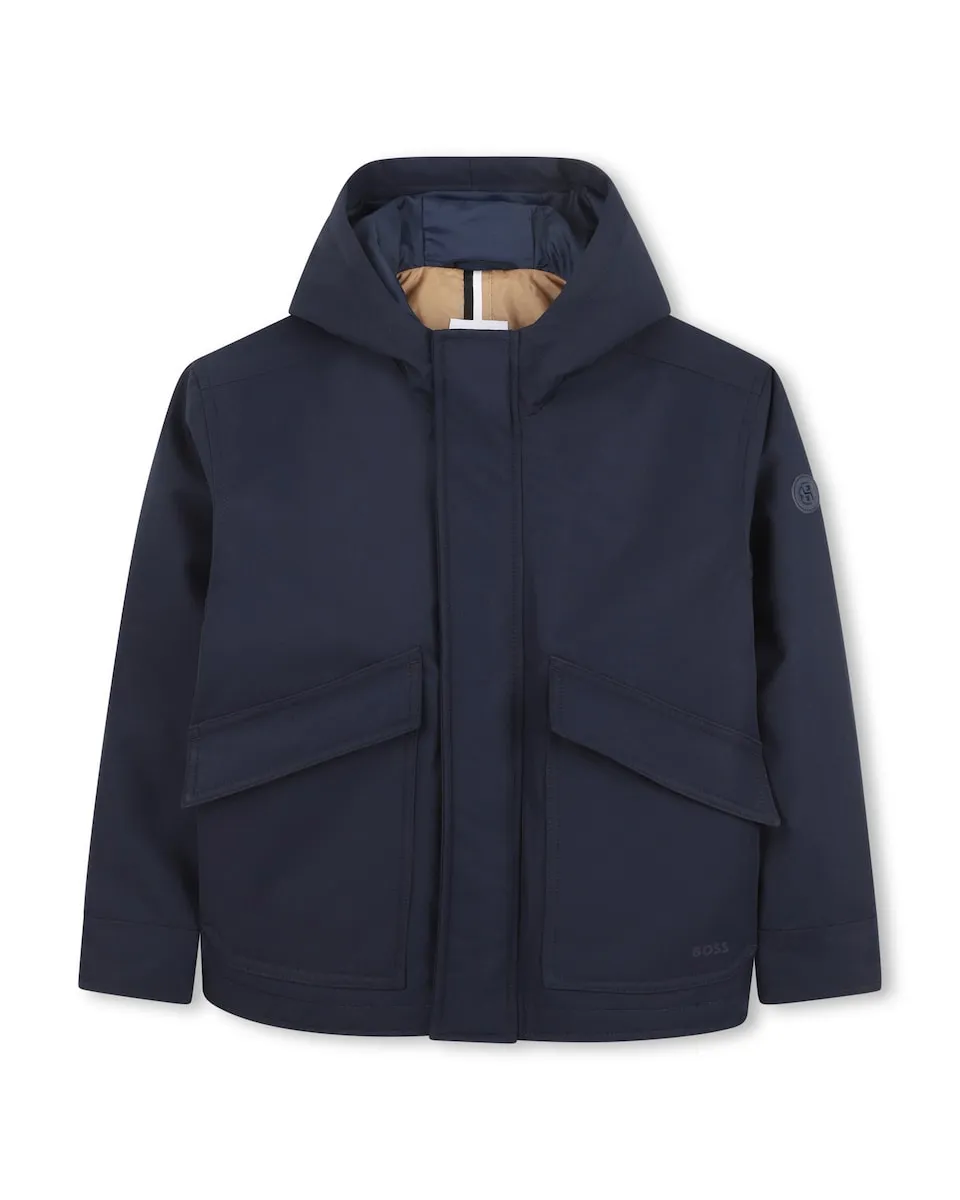 Детская стеганая парка с капюшоном BOSS Kidswear, темно-синий
Детская стеганая парка с капюшоном BOSS Kidswear, темно-синий