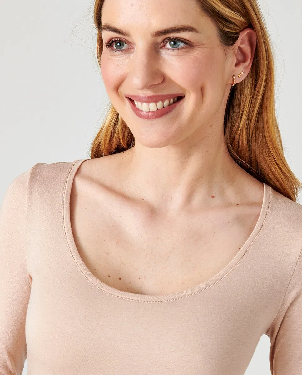 Невидимая термофутболка с длинным рукавом Damart, цвет Marrón claro 
Невидимая термофутболка с длинным рукавом Damart, цвет Marrón claro