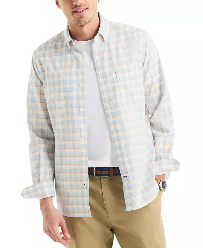 Мужская классическая растягивающаяся рубашка на пуговицах в клетку Nautica, белый
Мужская классическая растягивающаяся рубашка на пуговицах в клетку Nautica, белый