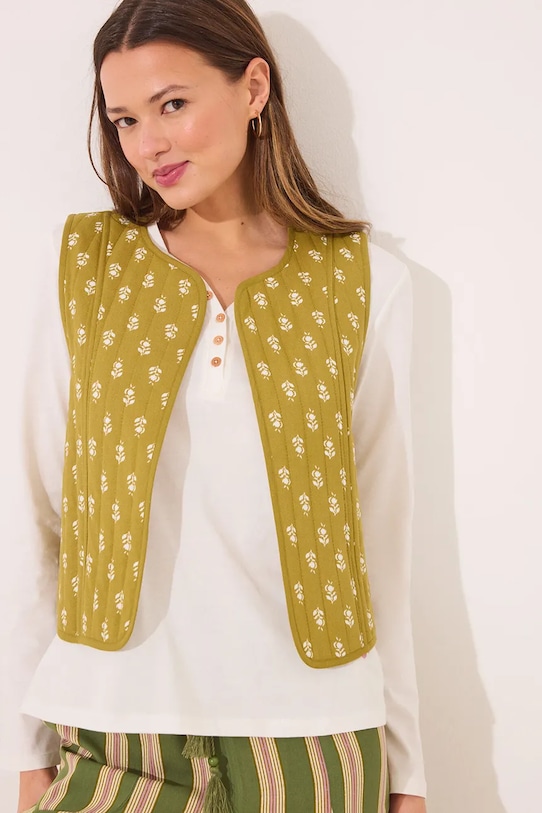 Двусторонняя хлопковая жилетка Women'Secret, зеленый 
Двусторонняя хлопковая жилетка Women'Secret, зеленый