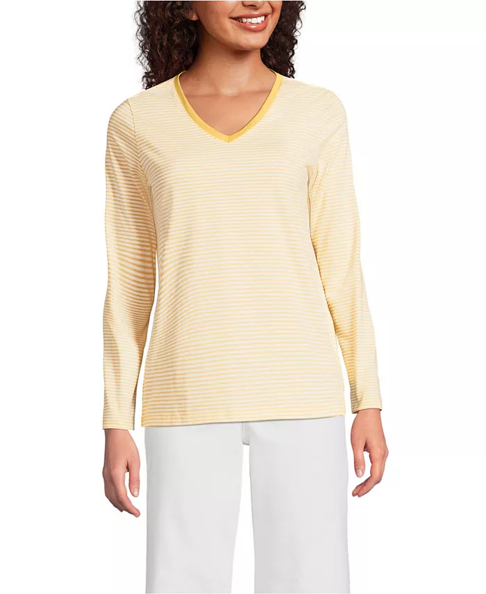 Женская свободная футболка Supima Cotton с длинным рукавом и V-образным вырезом Lands' End, желтый
Женская свободная футболка Supima Cotton с длинным рукавом и V-образным вырезом Lands' End, желтый