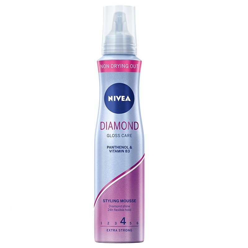 Nivea, Мусс для волос Diamond Gloss Care 150мл
Nivea, Мусс для волос Diamond Gloss Care 150мл