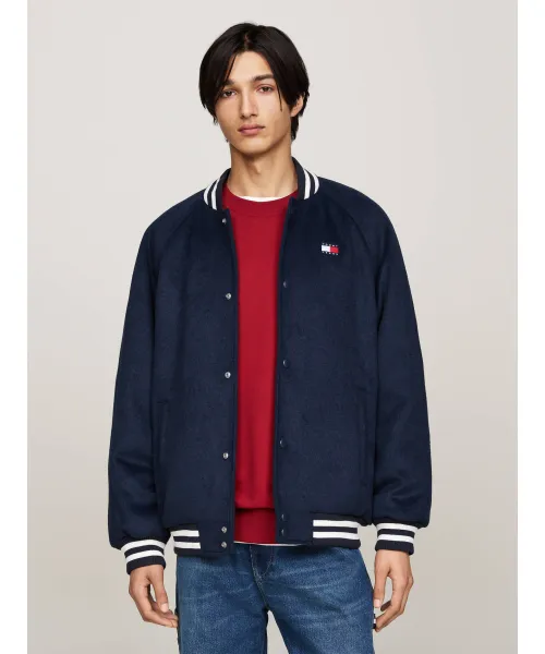 Бомбер Regular fit Tommy Jeans, синий 
Бомбер Regular fit Tommy Jeans, синий