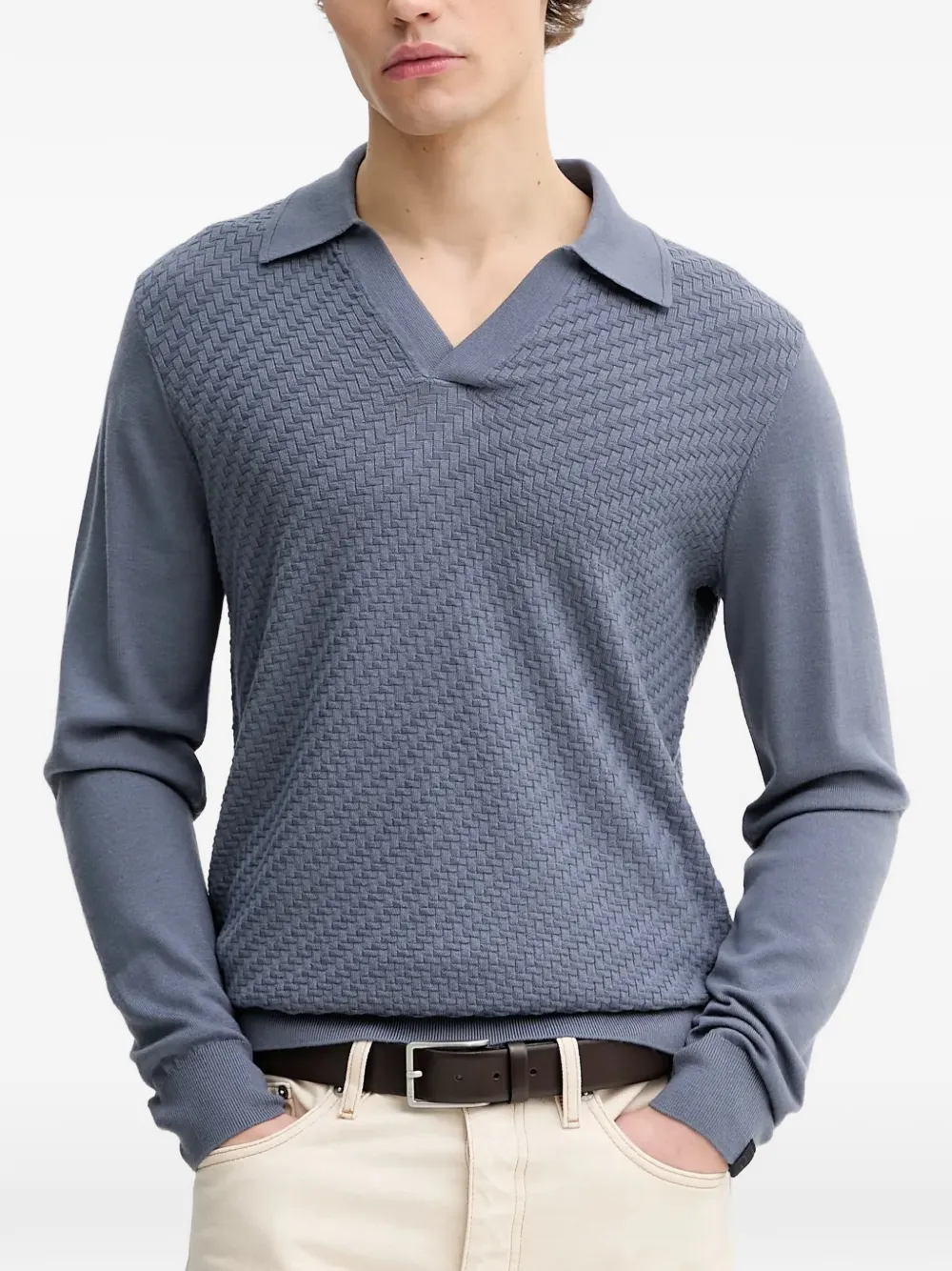Фактурный пуловер-поло Rag & Bone, синий
Фактурный пуловер-поло Rag & Bone, синий