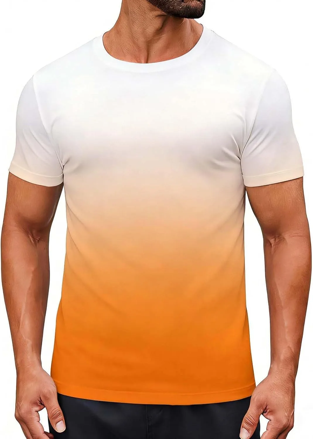 Мужская футболка с градиентом: Fitted Short Sleeve Crewneck, Casual
Мужская футболка с градиентом: Fitted Short Sleeve Crewneck, Casual