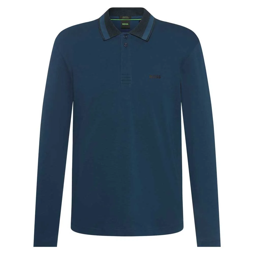 Поло с длинным рукавом BOSS Plisy 2 10262274, синий 
Поло с длинным рукавом BOSS Plisy 2 10262274, синий