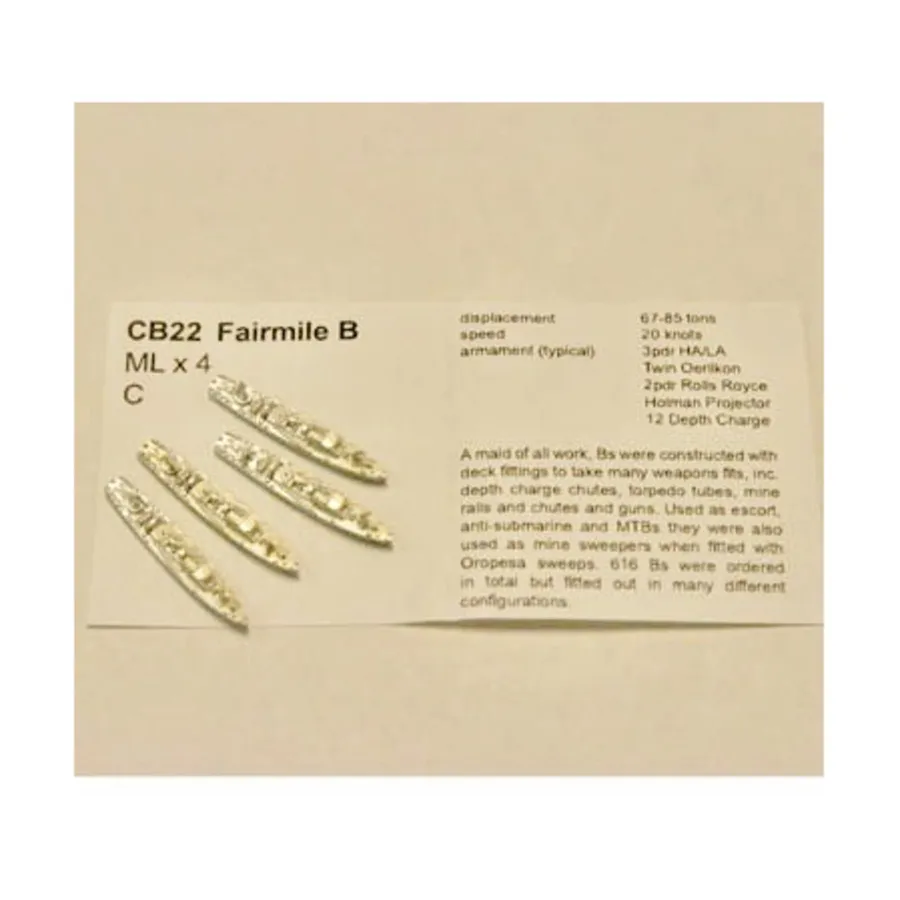 Фэйрмейл Б ML, Figurehead Ships - WWII Coastal Forces - British (1:1250) (Noble Miniatures)
Фэйрмейл Б ML, Figurehead Ships - WWII Coastal Forces - British (1:1250) (Noble Miniatures)