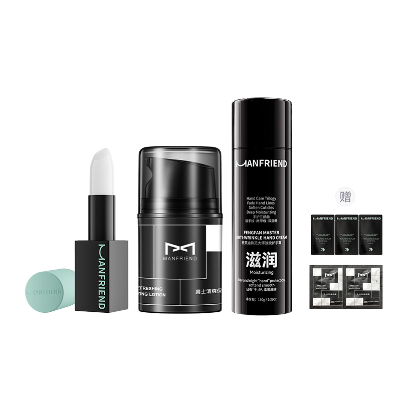 Мужской набор для увлажнения и питания кожи на осень и зиму из трёх средств MANFRIEND, wrinkle-красныйucing hand cream 150g+face cream 50g+wrinkle-красныйucing lip balm 3.3g
Мужской набор для увлажнения и питания кожи на осень и зиму из трёх средств MANFRIEND, wrinkle-красныйucing hand cream 150g+face cream 50g+wrinkle-красныйucing lip balm 3.3g