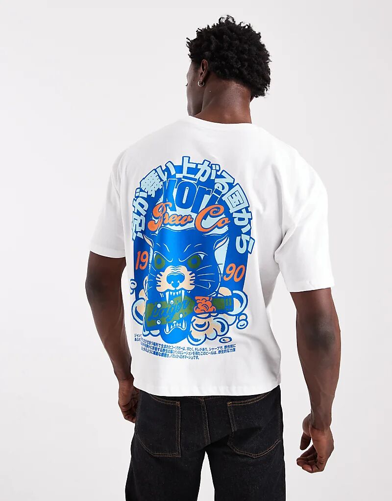 Футболка свободного кроя ASOS DESIGN белого цвета с принтом на спине
Футболка свободного кроя ASOS DESIGN белого цвета с принтом на спине