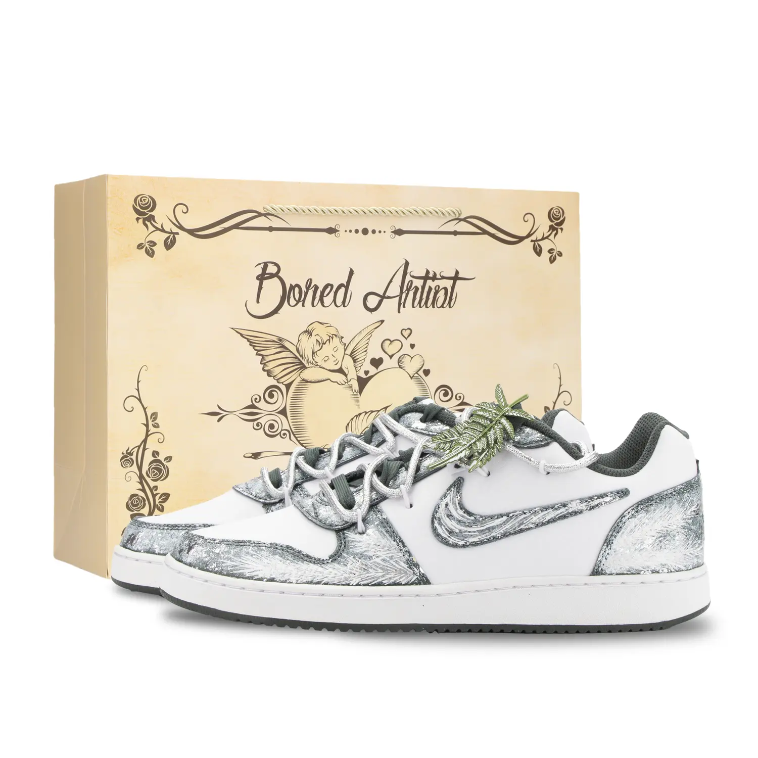 Nike EBERNON Vintage баскетбольные кроссовки Unisex Low top бело-зеленые Silver Colorway
Nike EBERNON Vintage баскетбольные кроссовки Unisex Low top бело-зеленые Silver Colorway