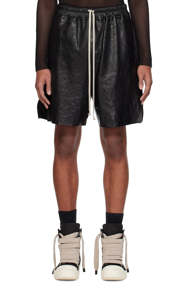 Кожаные боксерские шорты Temple Rick Owens, черный
Кожаные боксерские шорты Temple Rick Owens, черный