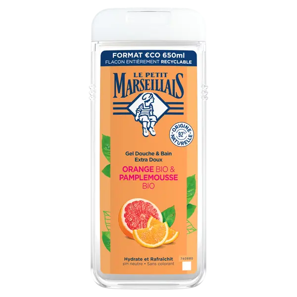 Гель для душа с органическим грейпфрутом и органическим апельсином, 650 мл Le Petit Marseillais Bio
Гель для душа с органическим грейпфрутом и органическим апельсином, 650 мл Le Petit Marseillais Bio