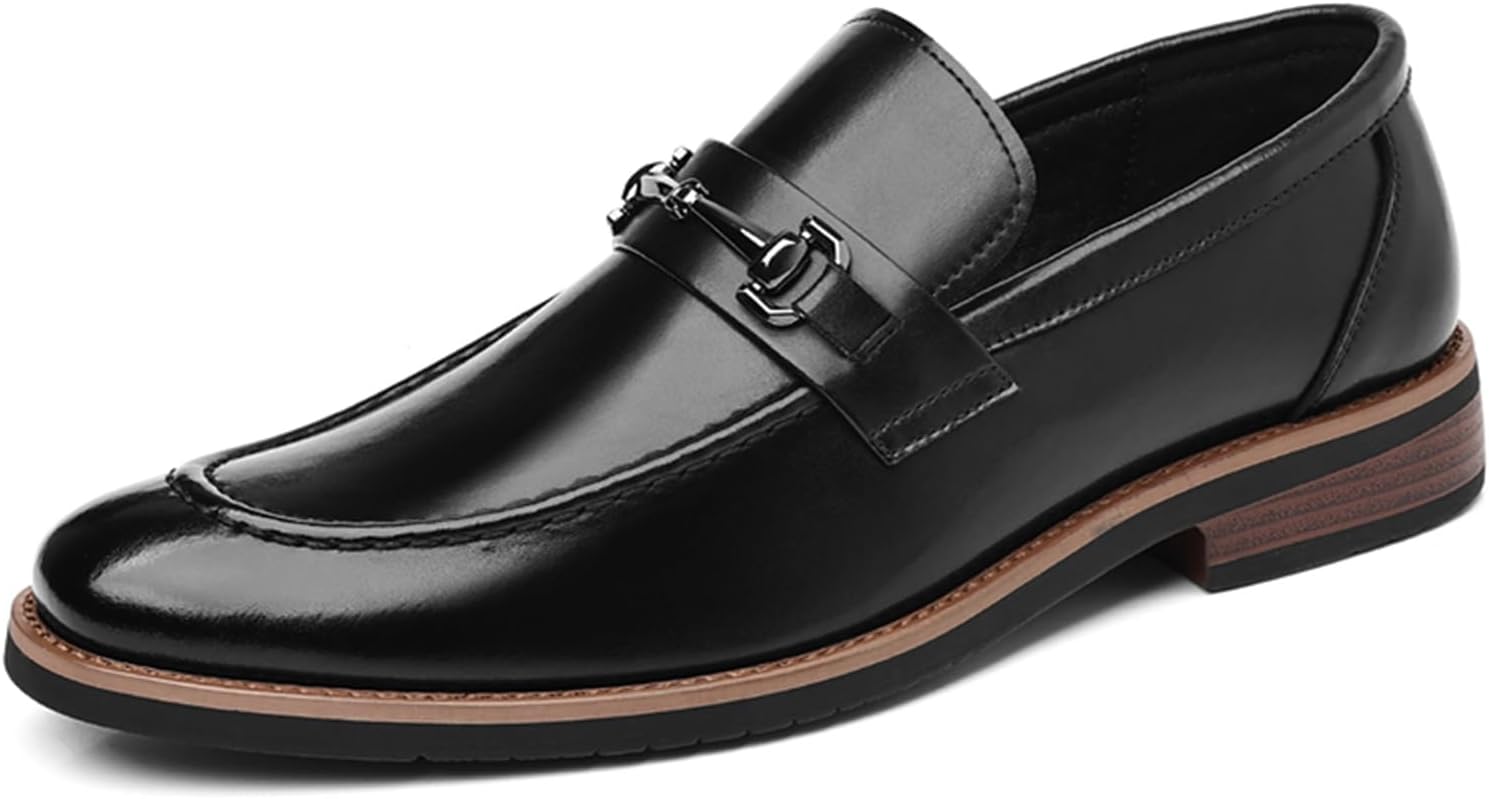 Мужские лоферы из натуральной кожи с металлической декоративной пряжкой, деловые, с закругленным носком, низким каблуком-кирпичиком, нескользящие, для работы, свадьбы, офиса, выпускного или вечеринки Tixewsjh, черный
Мужские лоферы из натуральной кожи с металлической декоративной пряжкой, деловые, с закругленным носком, низким каблуком-кирпичиком, нескользящие, для работы, свадьбы, офиса, выпускного или вечеринки Tixewsjh, черный