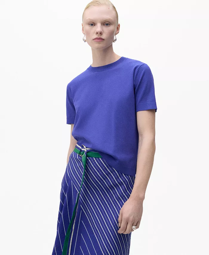 Женский тонковязаный джемпер с короткими рукавами MANGO, синий
Женский тонковязаный джемпер с короткими рукавами MANGO, синий