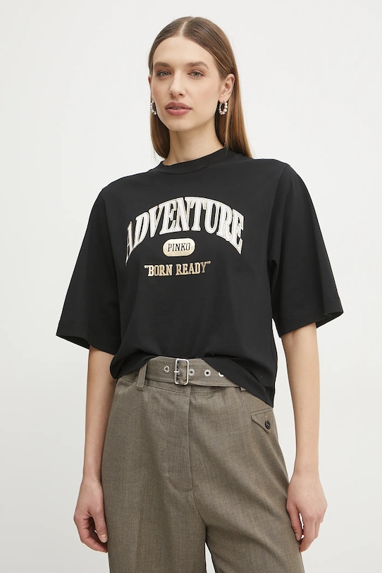 Хлопковая футболка Pinko, черный
Хлопковая футболка Pinko, черный