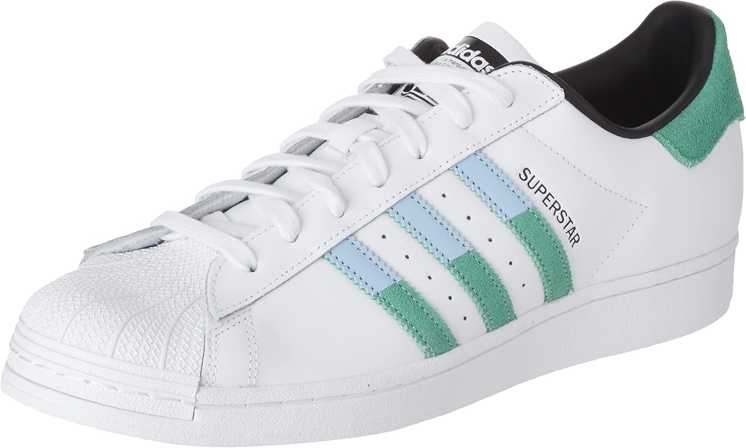 Мужские кроссовки Adidas Superstar, белый/зеленый/голубой
Мужские кроссовки Adidas Superstar, белый/зеленый/голубой