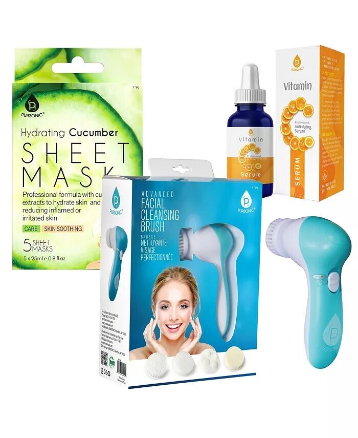 Набор для восстановления кожи: огуречные маски, очищающая щетка, сыворотка с витамином С Pursonic, цвет Multicolor
Набор для восстановления кожи: огуречные маски, очищающая щетка, сыворотка с витамином С Pursonic, цвет Multicolor