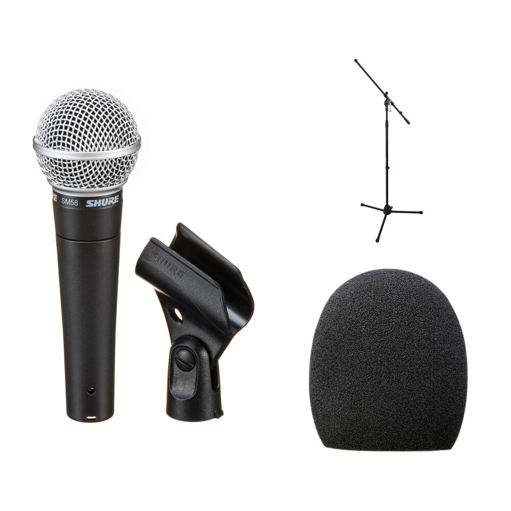 Ручной микрофон Shure SM58 Handheld Dynamic Microphone Kit with Stand, Cable &
Ручной микрофон Shure SM58 Handheld Dynamic Microphone Kit with Stand, Cable &