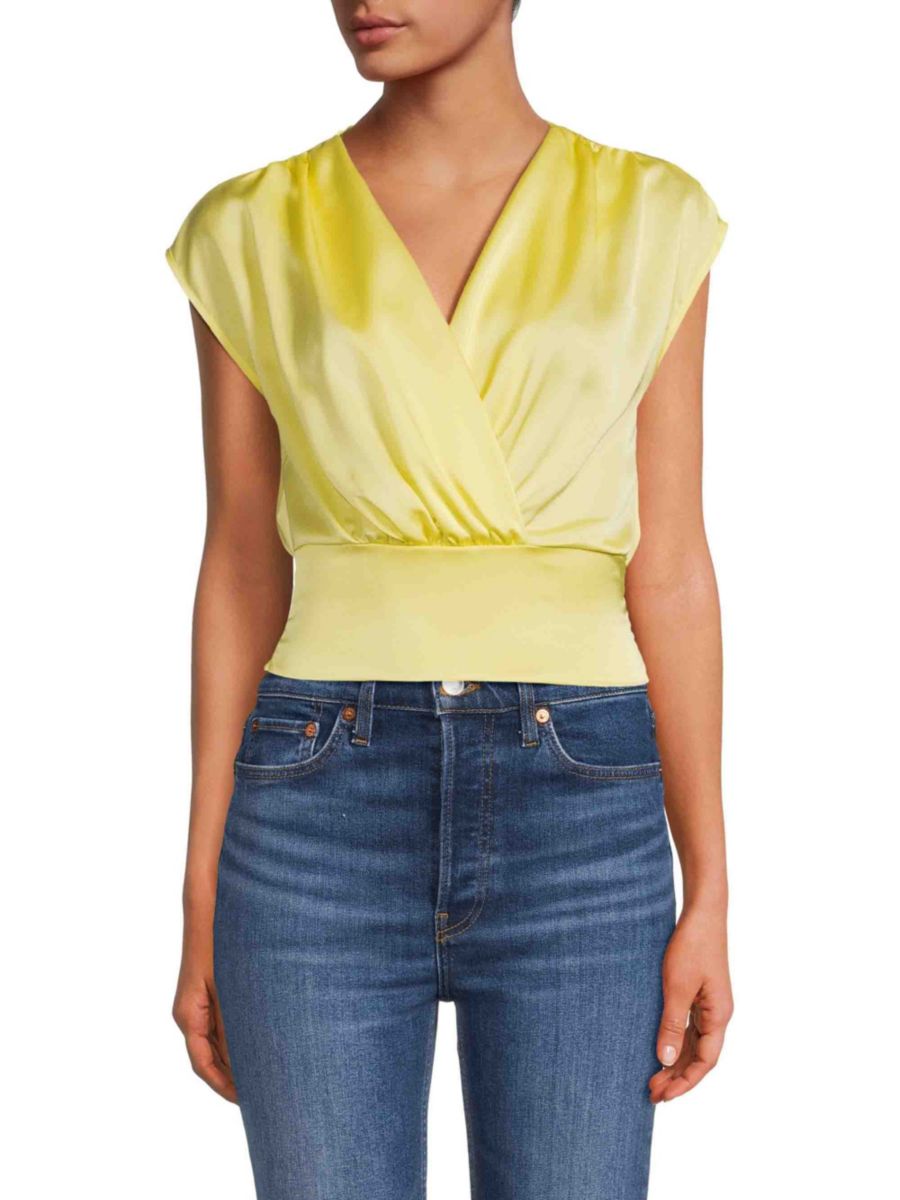 Сатиновый топ с имитацией запаха Renee C., желтый
Сатиновый топ с имитацией запаха Renee C., желтый