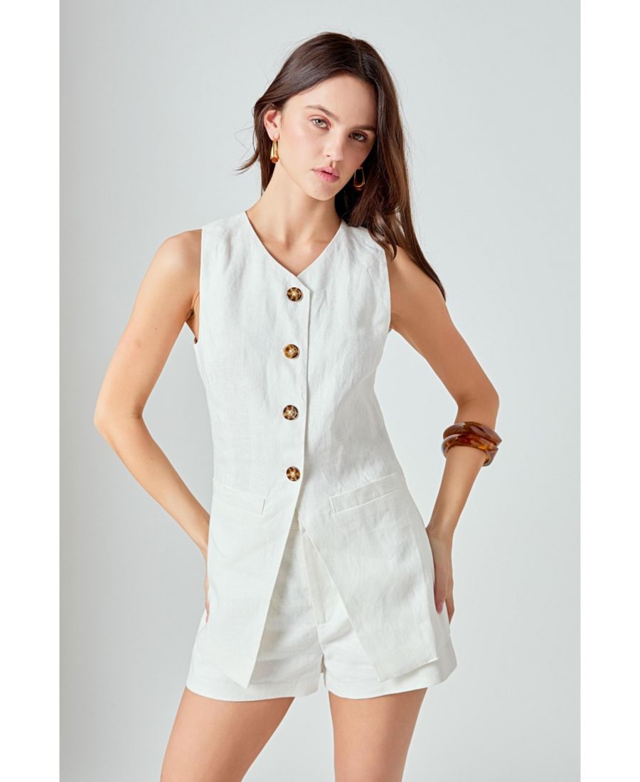 Женский льняной жилет English Factory, White
Женский льняной жилет English Factory, White