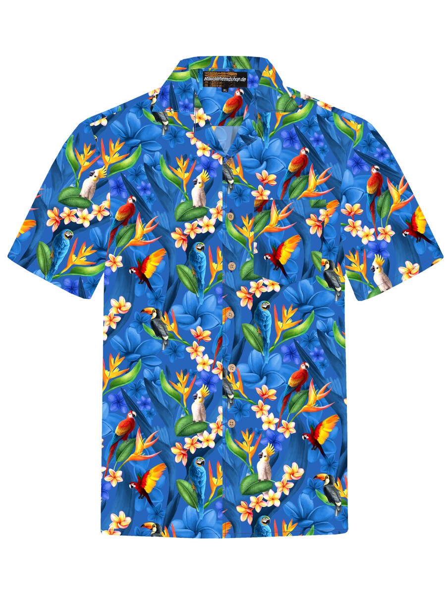 Рубашка на пуговицах классического кроя Hawaiihemdshop.de Flower Parrots, синий
Рубашка на пуговицах классического кроя Hawaiihemdshop.de Flower Parrots, синий