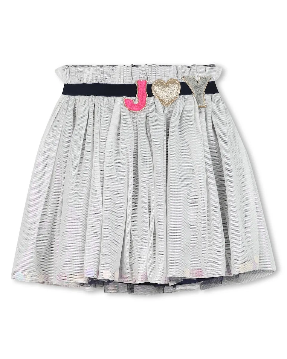 Детская юбка с ярусами из тюля и эластичным поясом Billieblush, светло-серый 
Детская юбка с ярусами из тюля и эластичным поясом Billieblush, светло-серый