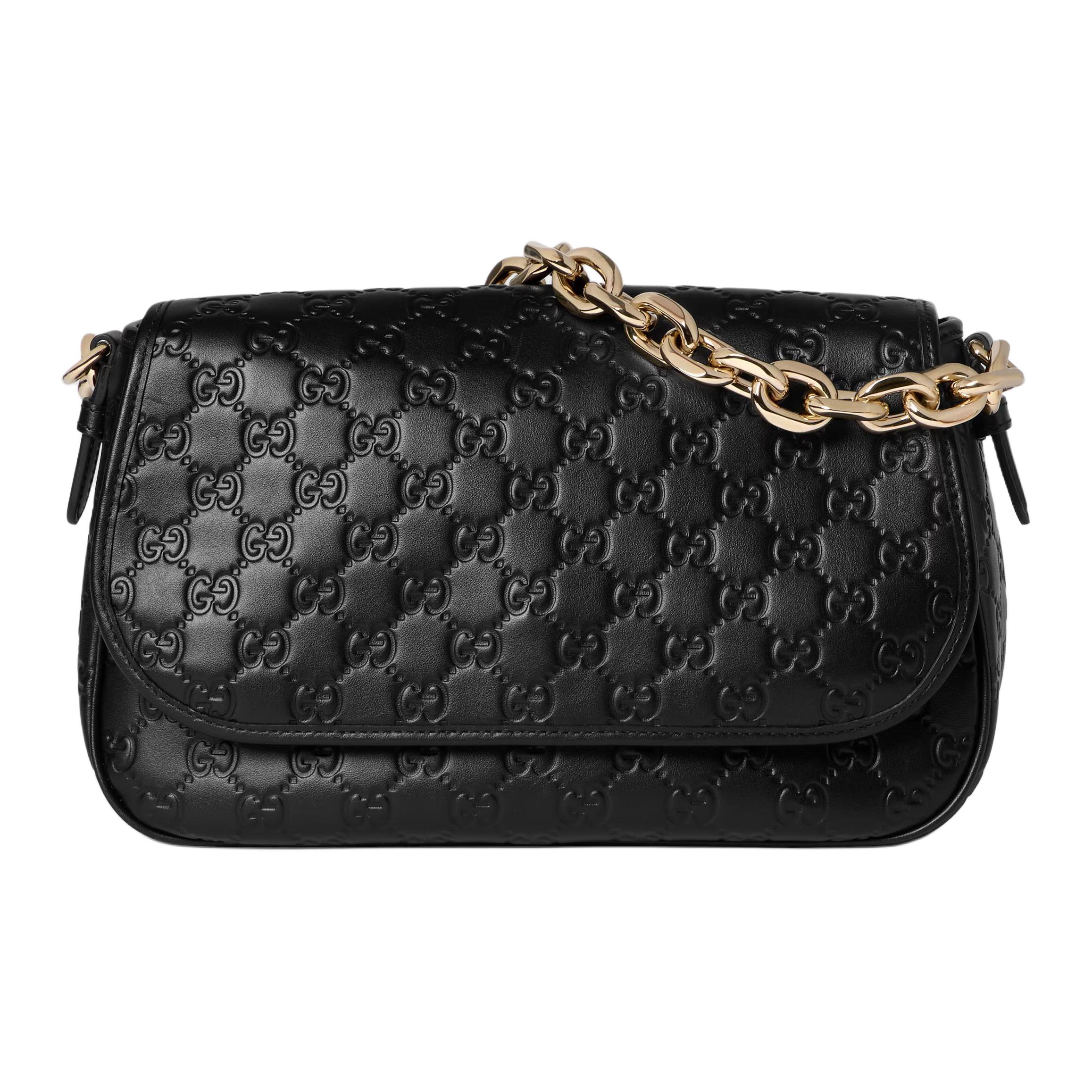 GUCCI Кожаная сумка через плечо GG Emblem среднего размера женская черная
GUCCI Кожаная сумка через плечо GG Emblem среднего размера женская черная