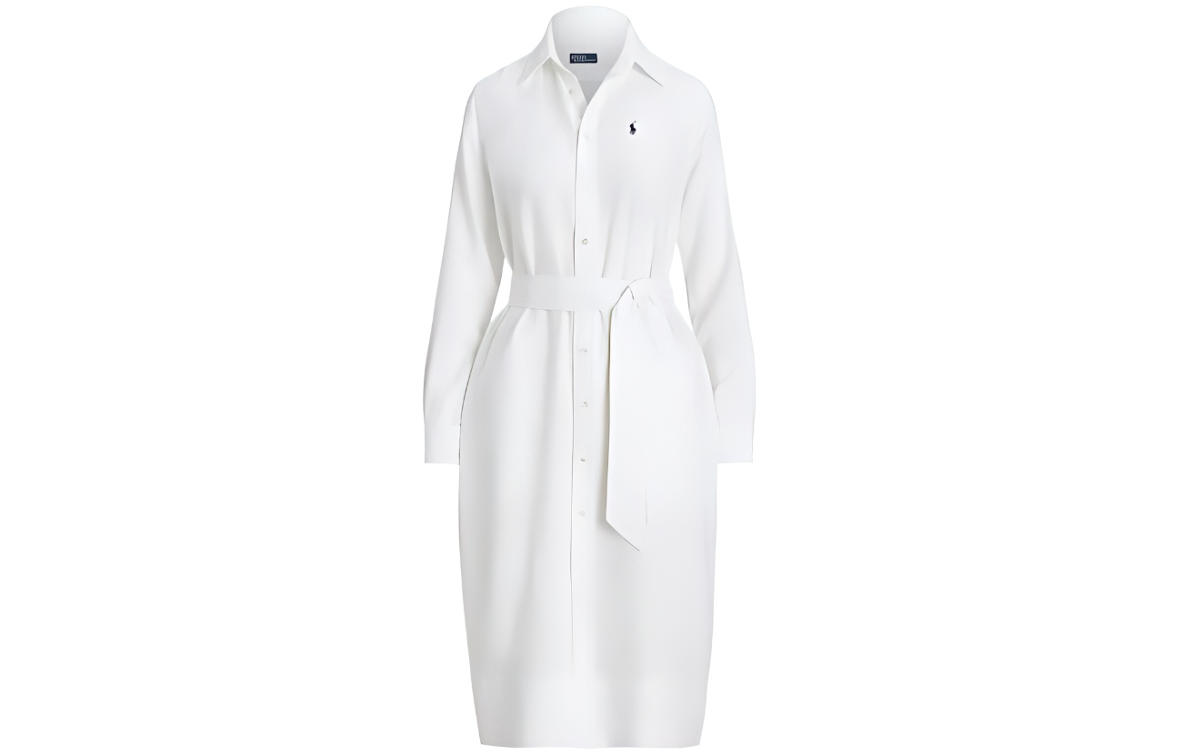 Льняное платье-рубашка с вышитым логотипом Polo Ralph Lauren, белый
Льняное платье-рубашка с вышитым логотипом Polo Ralph Lauren, белый