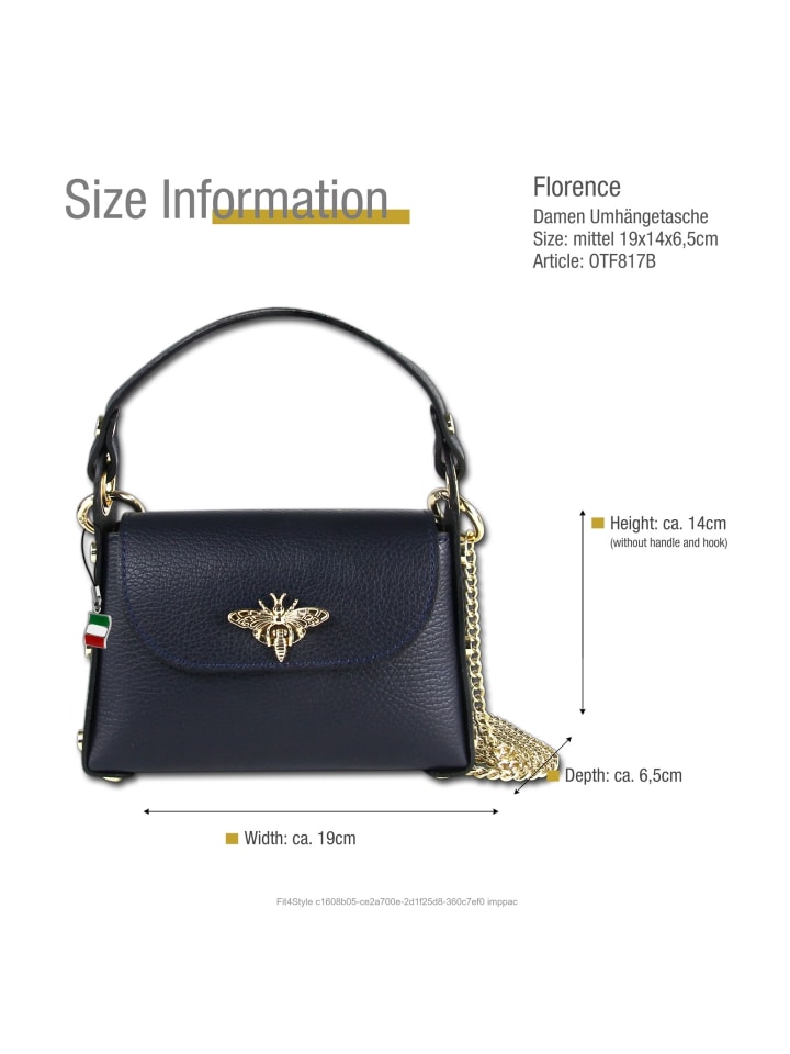 Кожаная сумка через плечо Florence, темно-синяя, примерно 19 см Florence
Кожаная сумка через плечо Florence, темно-синяя, примерно 19 см Florence