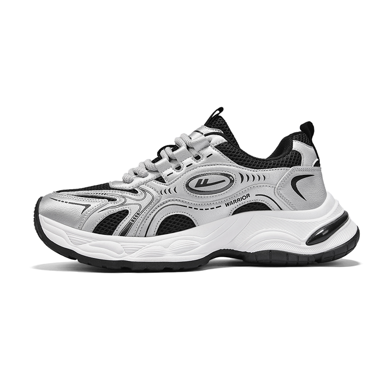 WARRIOR Мужские кроссовки Chunky низкие с увеличенной высотой амортизации, устойчивые к истиранию, легкие, серебристо-черные
WARRIOR Мужские кроссовки Chunky низкие с увеличенной высотой амортизации, устойчивые к истиранию, легкие, серебристо-черные
