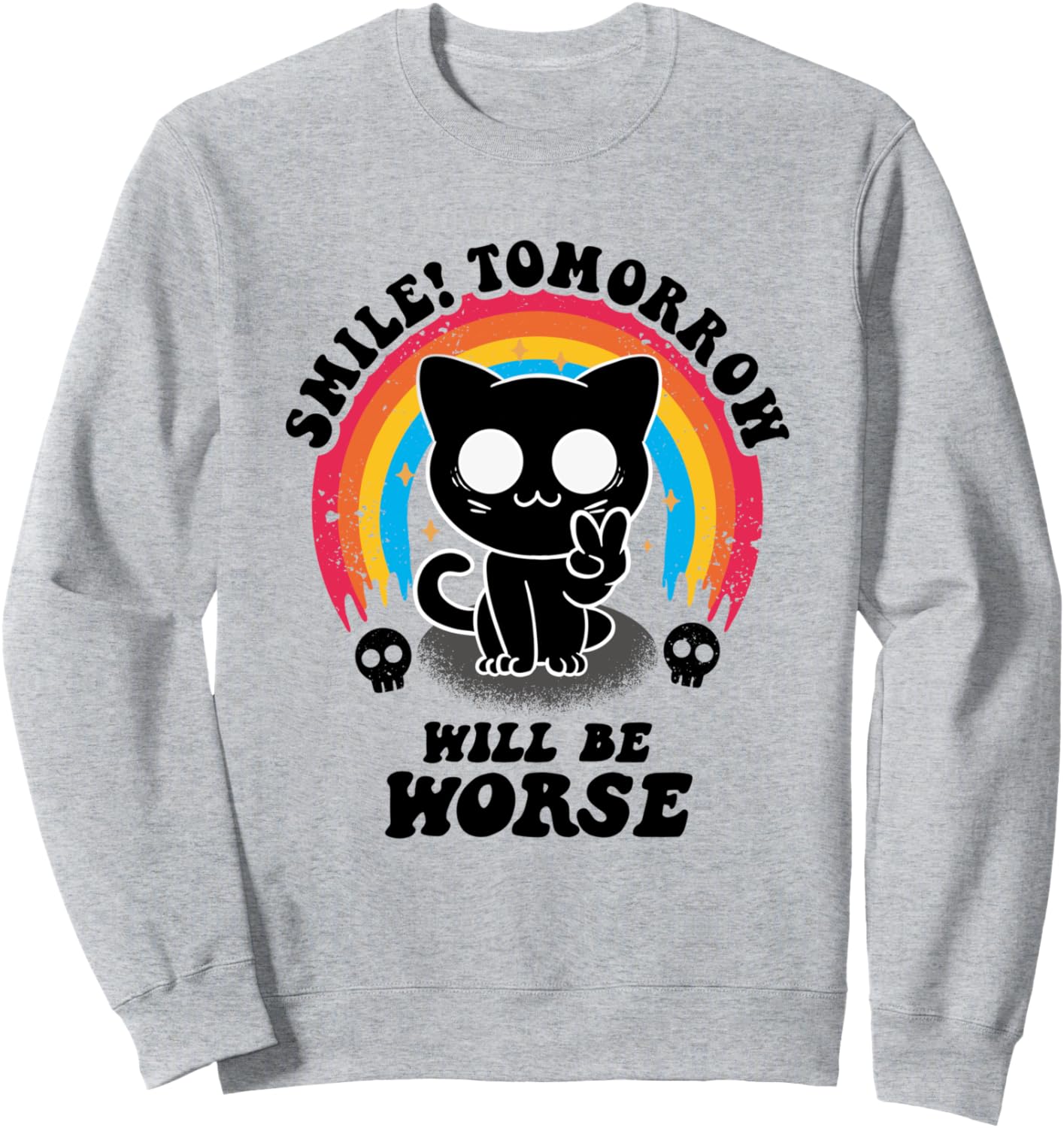 Улыбнись, завтра будет хуже! Мультяшный черный кот, забавная толстовка с черным юмором Smile Tomorrow Will Be Worse Irony And Sarcasm Cat
Улыбнись, завтра будет хуже! Мультяшный черный кот, забавная толстовка с черным юмором Smile Tomorrow Will Be Worse Irony And Sarcasm Cat