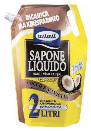 Жидкое мыло, кокос и ваниль, 2л Milmil, inna
Жидкое мыло, кокос и ваниль, 2л Milmil, inna