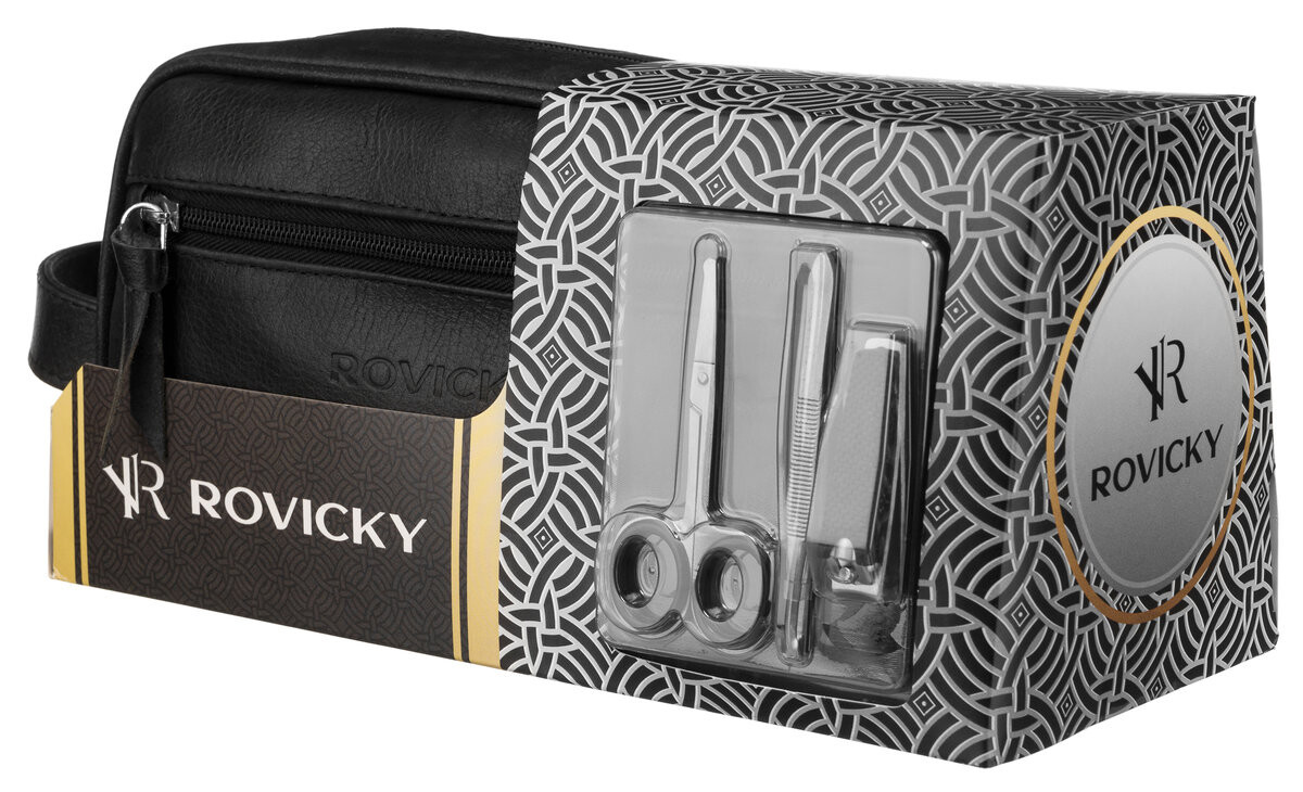 Rovicky, Кожаная мужская косметичка-органайзер, цвет черный
Rovicky, Кожаная мужская косметичка-органайзер, цвет черный