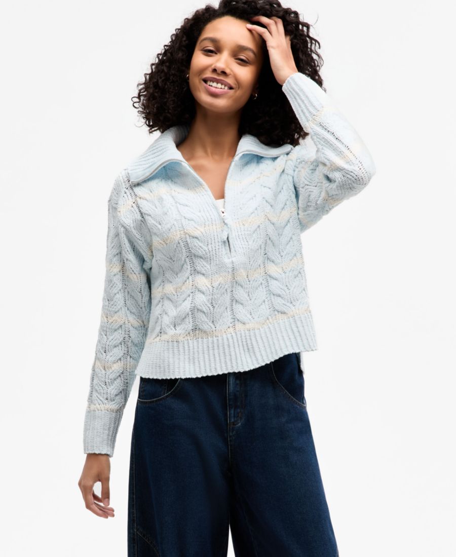 Детский свитер из синели с косами и застежкой-молнией до середины груди Hippie Rose, Ice Melt/White
Детский свитер из синели с косами и застежкой-молнией до середины груди Hippie Rose, Ice Melt/White