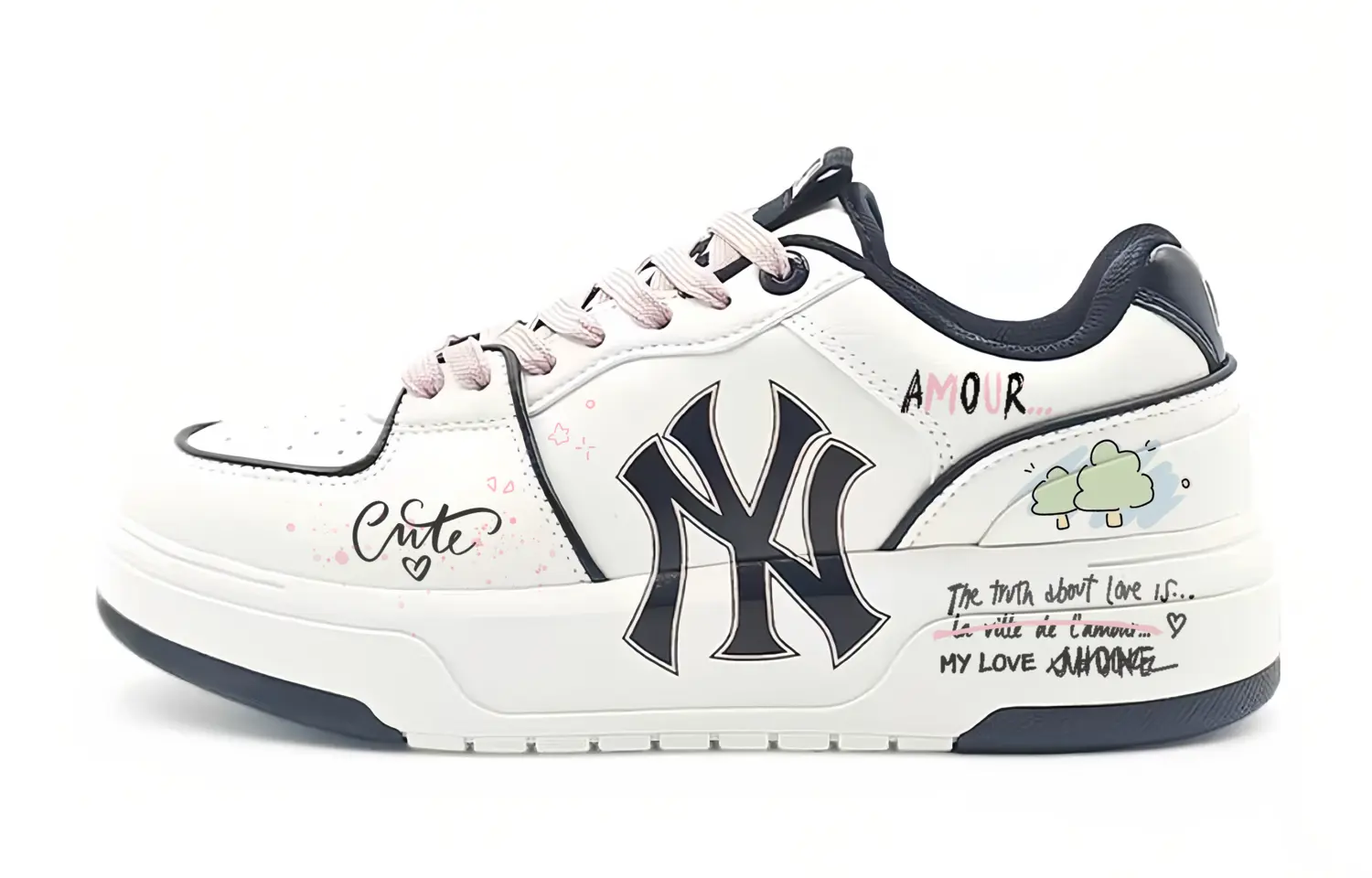 MLB Chunky Liner Sweet Love Letter PU устойчивые к истиранию и скольжению низкие кроссовки для скейтбординга Unisex розовый белый
MLB Chunky Liner Sweet Love Letter PU устойчивые к истиранию и скольжению низкие кроссовки для скейтбординга Unisex розовый белый