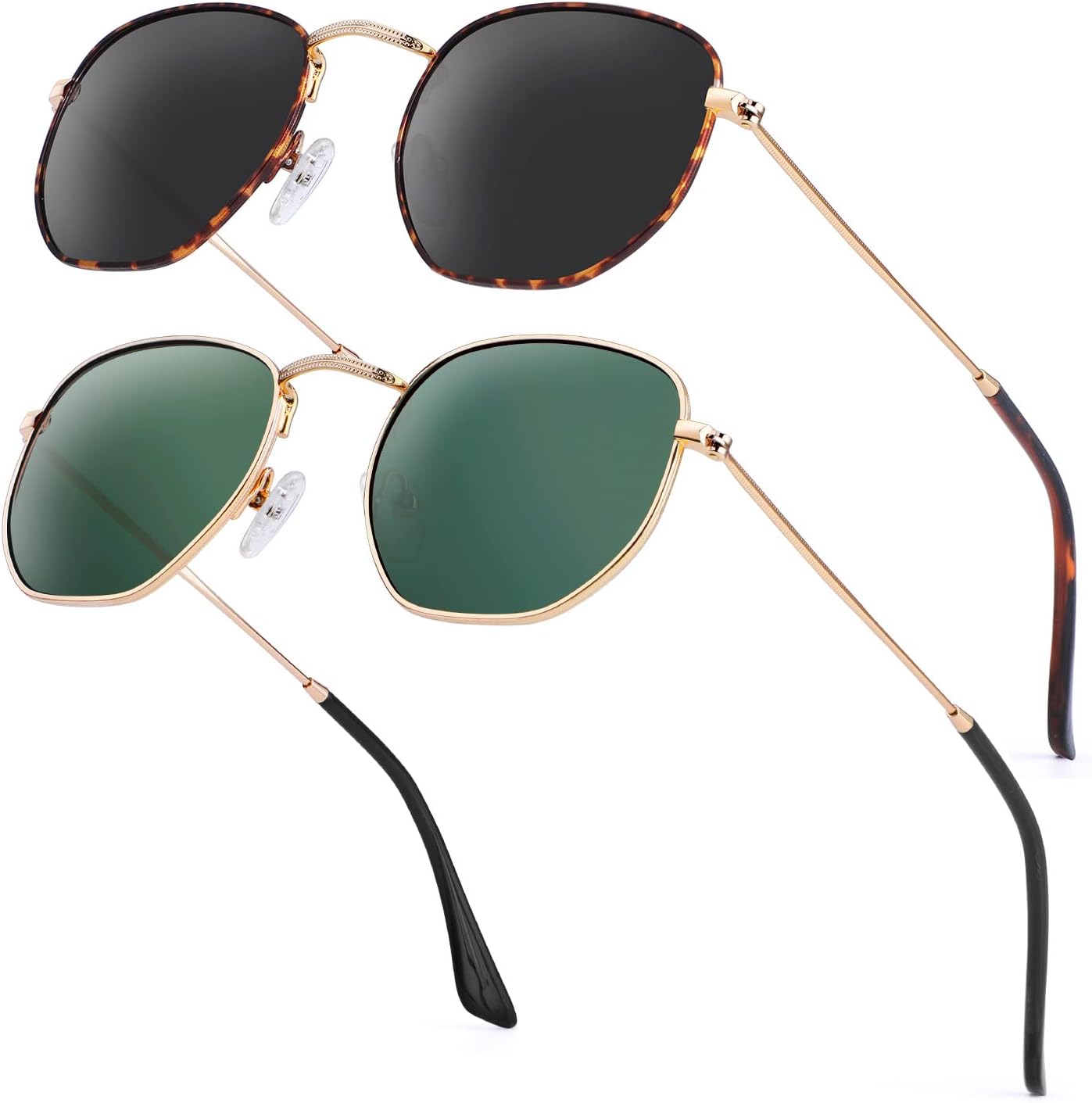 Солнцезащитные очки KALIYADI для женщин и мужчин, поляризованные, квадратная форма, защита от УФ-излучения, модная шестиугольная металлическая оправа, B8 (2 Pack) Leopard/Grey + Gold/G15 (Hexagonal)
Солнцезащитные очки KALIYADI для женщин и мужчин, поляризованные, квадратная форма, защита от УФ-излучения, модная шестиугольная металлическая оправа, B8 (2 Pack) Leopard/Grey + Gold/G15 (Hexagonal)