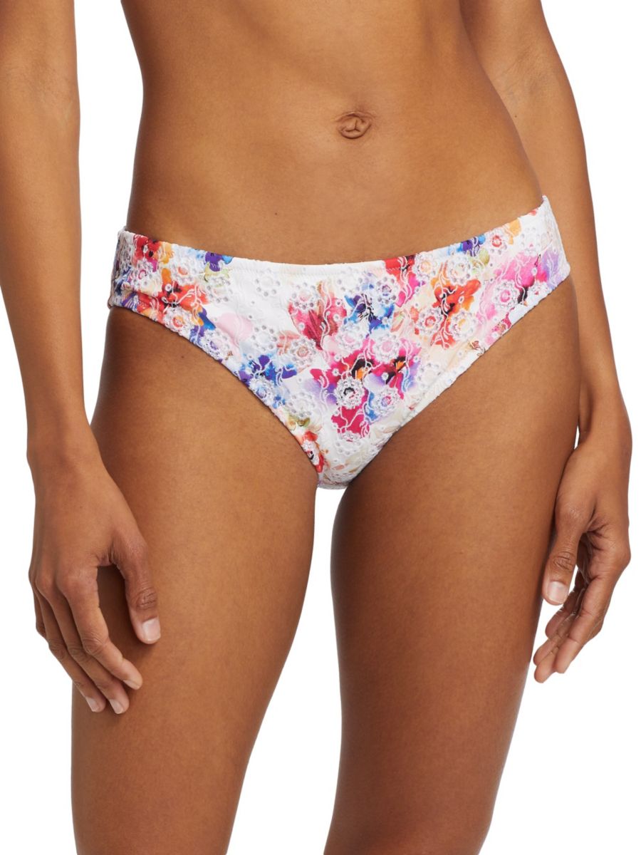 Плавки-бикини Summer Days с люверсами Johnny Was, цвет White Multicolor 
Плавки-бикини Summer Days с люверсами Johnny Was, цвет White Multicolor