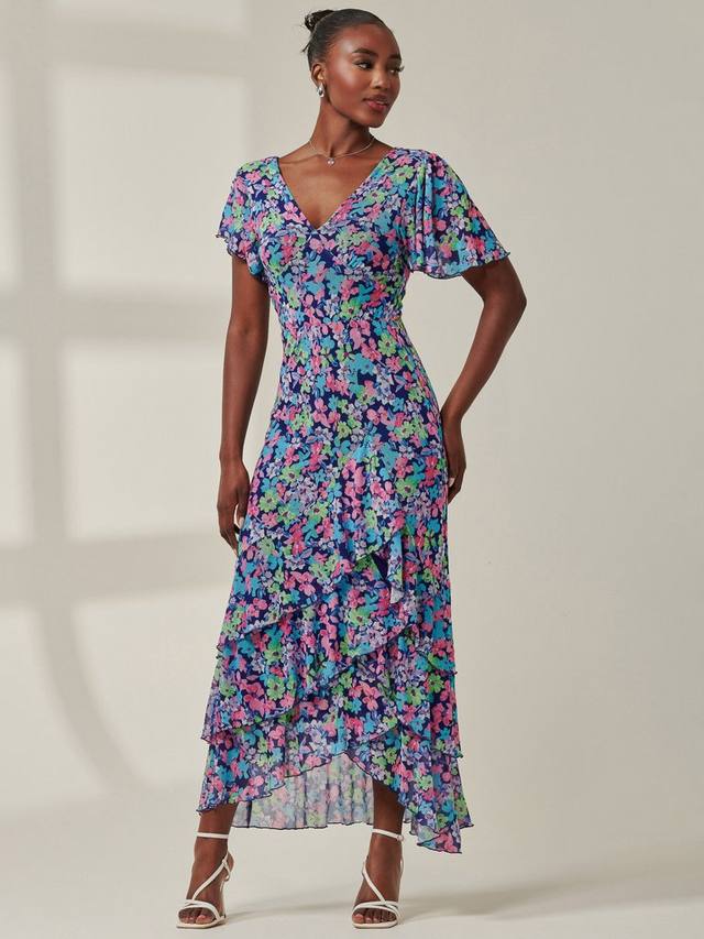 Флоральное короткое платье макси с v-образным вырезом Jolie Moi
Флоральное короткое платье макси с v-образным вырезом Jolie Moi